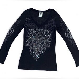 Vocal Grunge Black Mesh Top